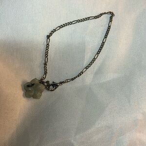 Anklet with blue flower
